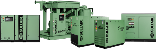 Rotary screw air compressors from Sullair for sale by Metro Air in Michigan